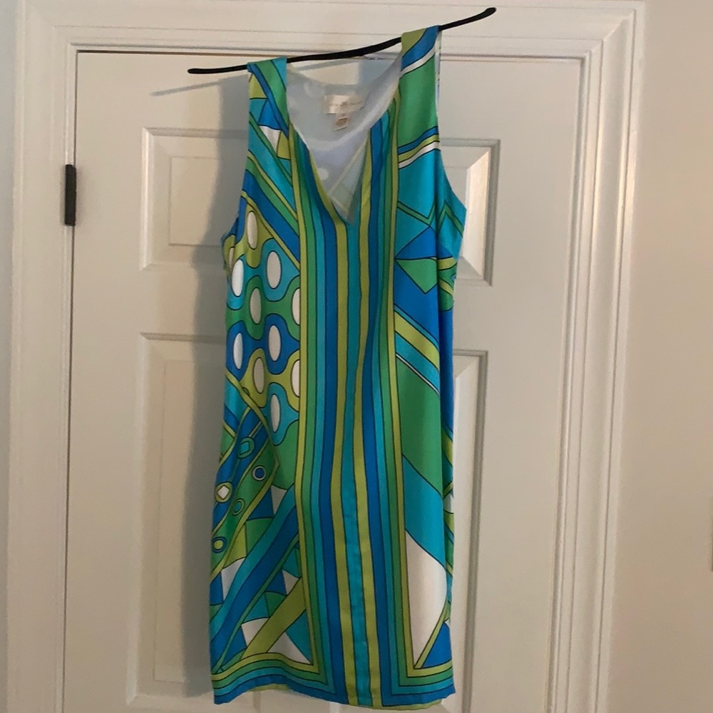 Julie brown green and blue dress size 6